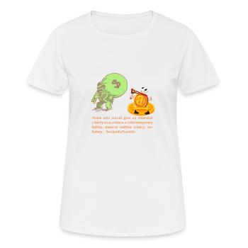 Franklin's Future: Free Money for a Free People - Women's Breathable T-Shirt - white - Front - AI Model Female 172 dark (172cm)