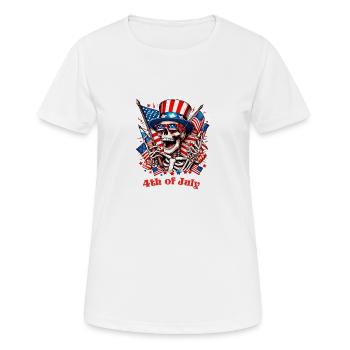 Funny Skeleton 4th of July - Women's Breathable T-Shirt - white - Front - AI Model Female 172 dark (172cm)