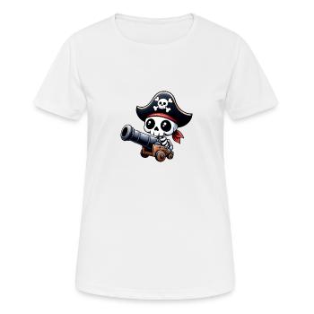 Pirat - Skelett - Frauen T-Shirt atmungsaktiv - Weiß - Vorne - AI Model Female 172 dark (172cm)