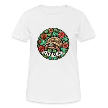 Tortue lente vivante - T-shirt respirant Femme - blanc - Devant - AI Model Female 172 dark (172cm)