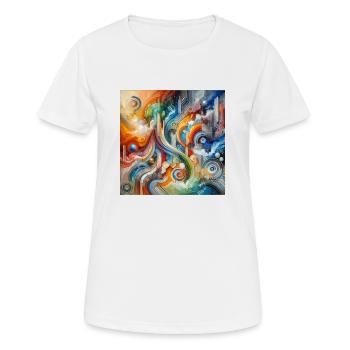 Lebhafter Fluss - Abstraktes Gemälde - Frauen T-Shirt atmungsaktiv - Weiß - Vorne - AI Model Female 172 dark (172cm)