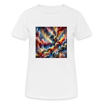 Epische Sinfonie - Abstraktes Gemälde - Frauen T-Shirt atmungsaktiv - Weiß - Vorne - AI Model Female 172 dark (172cm)