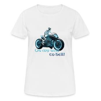 Biker Skelett 06 2024 A 02 - Frauen T-Shirt atmungsaktiv - Weiß - Vorne - AI Model Female 172 dark (172cm)