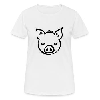 Schwein Schweinchen - Frauen T-Shirt atmungsaktiv - Weiß - Vorne - AI Model Female 172 dark (172cm)