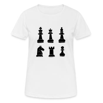 Schach Figuren - Frauen T-Shirt atmungsaktiv - Weiß - Vorne - AI Model Female 172 dark (172cm)