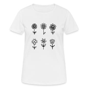 Blumen - Frauen T-Shirt atmungsaktiv - Weiß - Vorne - AI Model Female 172 dark (172cm)