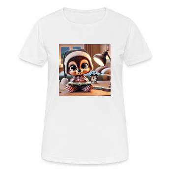 Schlafen mit deinem Kuscheltier - Frauen T-Shirt atmungsaktiv - Weiß - Vorne - AI Model Female 172 dark (172cm)