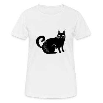 Katze Katzen Katzendame Katzenfreund - Frauen T-Shirt atmungsaktiv - Weiß - Vorne - AI Model Female 172 dark (172cm)