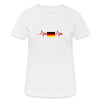 Germany Heartbeat Germany - Women's Breathable T-Shirt - white - Front - AI Model Female 172 dark (172cm)