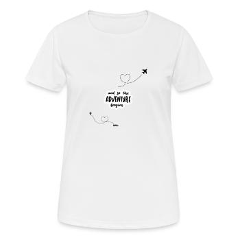Abenteuer - Frauen T-Shirt atmungsaktiv - Weiß - Vorne - AI Model Female 172 dark (172cm)