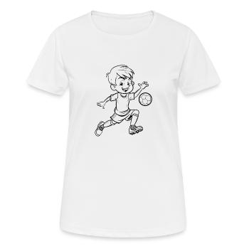 Fußball Fußballmannschaft Fußballspiel - Frauen T-Shirt atmungsaktiv - Weiß - Vorne - AI Model Female 172 dark (172cm)