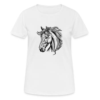 Pferd Pferderennen Pferdekopf - Frauen T-Shirt atmungsaktiv - Weiß - Vorne - AI Model Female 172 dark (172cm)