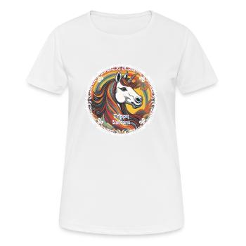 Trippy Unicorn - Frauen T-Shirt atmungsaktiv - Weiß - Vorne - AI Model Female 172 dark (172cm)