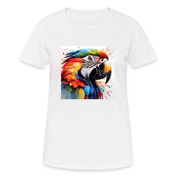 Papagei farbig - Frauen T-Shirt atmungsaktiv - Weiß - Vorne - AI Model Female 172 dark (172cm)