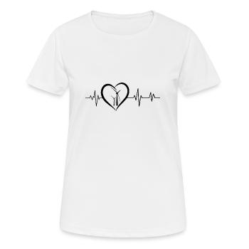 Herzschlag Windenergie - Frauen T-Shirt atmungsaktiv - Weiß - Vorne - AI Model Female 172 dark (172cm)
