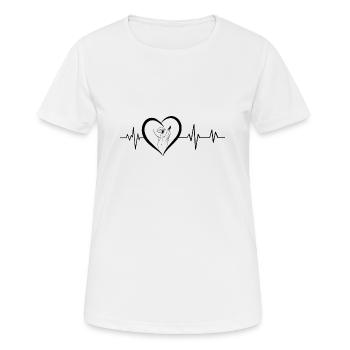 battement de cœur visage féminin - T-shirt respirant Femme - blanc - Devant - AI Model Female 172 dark (172cm)