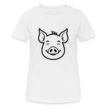 Schwein Schweinchen - Frauen T-Shirt atmungsaktiv - Weiß - Vorne - AI Model Female 172 dark (172cm)