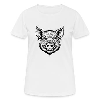 Schwein Schweinchen - Frauen T-Shirt atmungsaktiv - Weiß - Vorne - AI Model Female 172 dark (172cm)