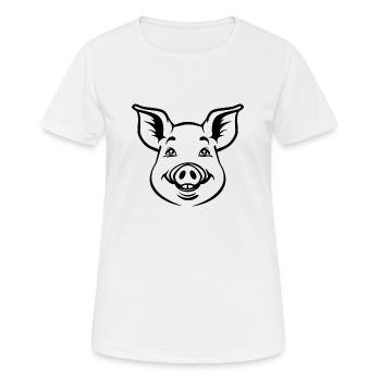 Schwein Schweinchen - Frauen T-Shirt atmungsaktiv - Weiß - Vorne - AI Model Female 172 dark (172cm)