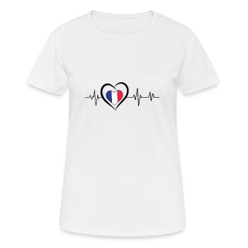 Herzschlag Frankreich - Frauen T-Shirt atmungsaktiv - Weiß - Vorne - AI Model Female 172 dark (172cm)
