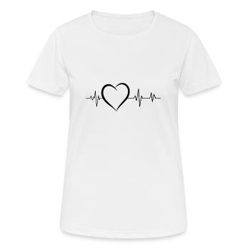 battement de cœur - T-shirt respirant Femme - blanc - Devant - AI Model Female 172 dark (172cm)