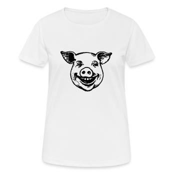 Schwein Schweinchen - Frauen T-Shirt atmungsaktiv - Weiß - Vorne - AI Model Female 172 dark (172cm)