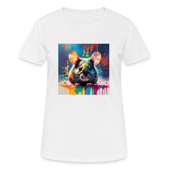Maus farbig - Frauen T-Shirt atmungsaktiv - Weiß - Vorne - AI Model Female 172 dark (172cm)