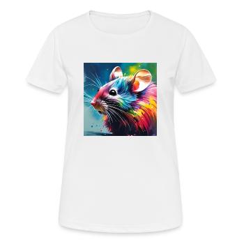 Maus Farbig - Frauen T-Shirt atmungsaktiv - Weiß - Vorne - AI Model Female 172 dark (172cm)