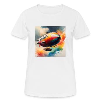 Zeppelin farbig - Frauen T-Shirt atmungsaktiv - Weiß - Vorne - AI Model Female 172 dark (172cm)