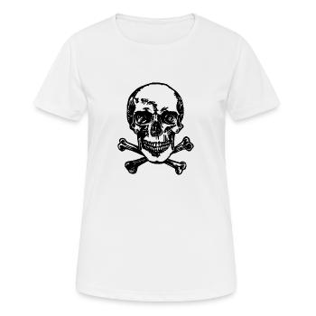 Pirate crâne et os - T-shirt respirant Femme - blanc - Devant - AI Model Female 172 dark (172cm)