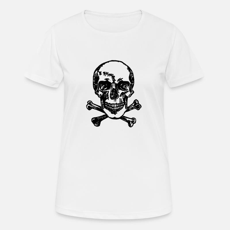 Skull and Bone Pirate - Women's Breathable T-Shirt - white