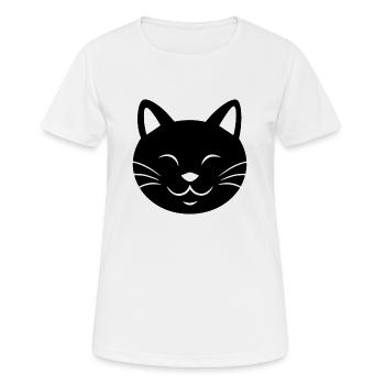 Chat Chats Chat Dame Chat Amoureux Chat Visage - T-shirt respirant Femme - blanc - Devant - AI Model Female 172 dark (172cm)