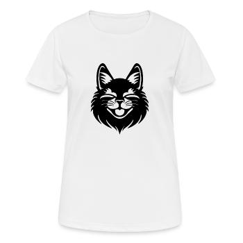 Chat Chats Chat Dame Chat Amoureux Chat Visage - T-shirt respirant Femme - blanc - Devant - AI Model Female 172 dark (172cm)