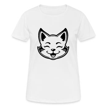 Chat Chats Chat Dame Chat Amoureux Chat Visage - T-shirt respirant Femme - blanc - Devant - AI Model Female 172 dark (172cm)