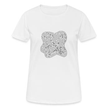 Labyrinth 3 (schwarze Ausführung) - Frauen T-Shirt atmungsaktiv - Weiß - Vorne - AI Model Female 172 dark (172cm)