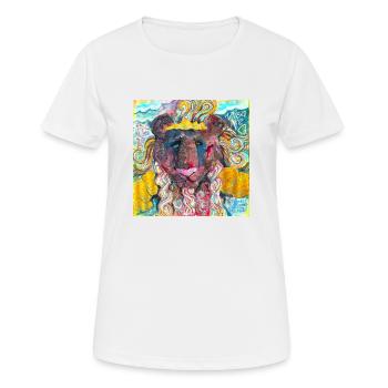 Lion guerrier - T-shirt respirant Femme - blanc - Devant - AI Model Female 172 dark (172cm)