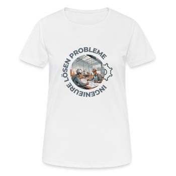 Engineers solve problems - Women's Breathable T-Shirt - white - Front - AI Model Female 172 dark (172cm)