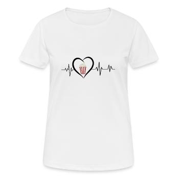 battement de cœur popcorn - T-shirt respirant Femme - blanc - Devant - AI Model Female 172 dark (172cm)