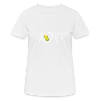 Herzschlag Mais - Frauen T-Shirt atmungsaktiv - Weiß - Vorne - AI Model Female 172 dark (172cm)