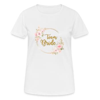 Team Bride rosa Blumen Damen Frauen JGA Braut pink - Frauen T-Shirt atmungsaktiv - Weiß - Vorne - AI Model Female 172 dark (172cm)