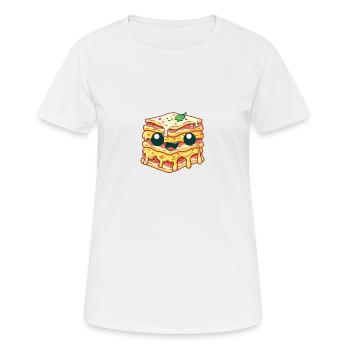 Süße Lasagne mit Augen - Frauen T-Shirt atmungsaktiv - Weiß - Vorne - AI Model Female 172 dark (172cm)