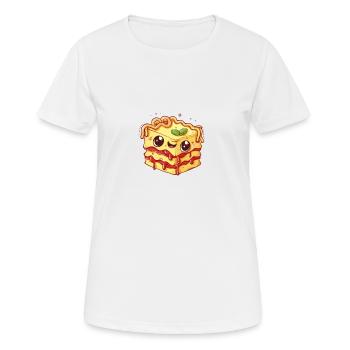 Lasagne mit Gesicht - Frauen T-Shirt atmungsaktiv - Weiß - Vorne - AI Model Female 172 dark (172cm)