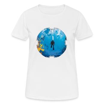 L’apesanteur en plongée - T-shirt respirant Femme - blanc - Devant - AI Model Female 172 dark (172cm)