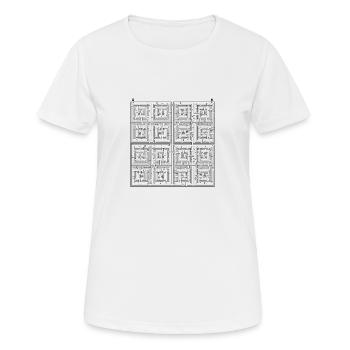 LabySquare 2 (monochrom schwarz) - Frauen T-Shirt atmungsaktiv - Weiß - Vorne - AI Model Female 172 dark (172cm)