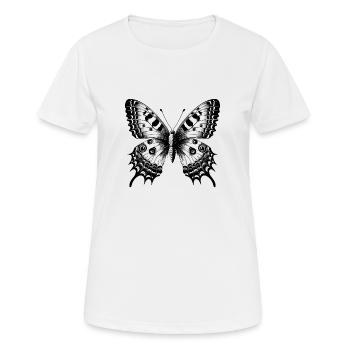 Papillon Fleur - Délicatesse Envolée - T-shirt respirant Femme - blanc - Devant - AI Model Female 172 dark (172cm)