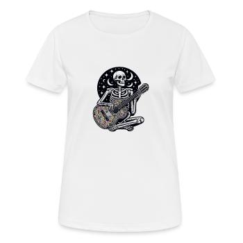 Squelette Avec Guitare - Rock'N'Roll Attitude - T-shirt respirant Femme - blanc - Devant - AI Model Female 172 dark (172cm)