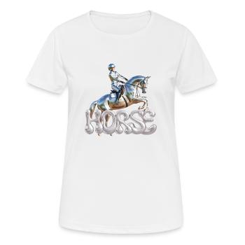 Springreiterin Chrom 2 - Frauen T-Shirt atmungsaktiv - Weiß - Vorne - AI Model Female 172 dark (172cm)