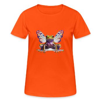 Grenouille papillon psychédélique de Goa - T-shirt respirant Femme - orange néon - Devant - AI Model Female 172 dark (172cm)