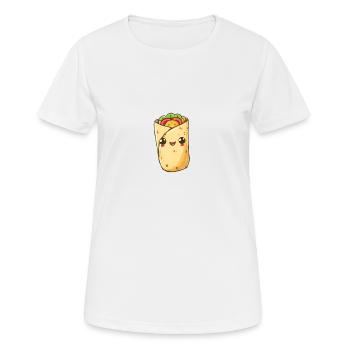 Fröhlicher Wrap Kebab mit lebhaften Farben - Frauen T-Shirt atmungsaktiv - Weiß - Vorne - AI Model Female 172 dark (172cm)