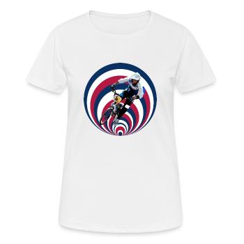 BMX Rennen - Frauen T-Shirt atmungsaktiv - Weiß - Vorne - AI Model Female 172 dark (172cm)